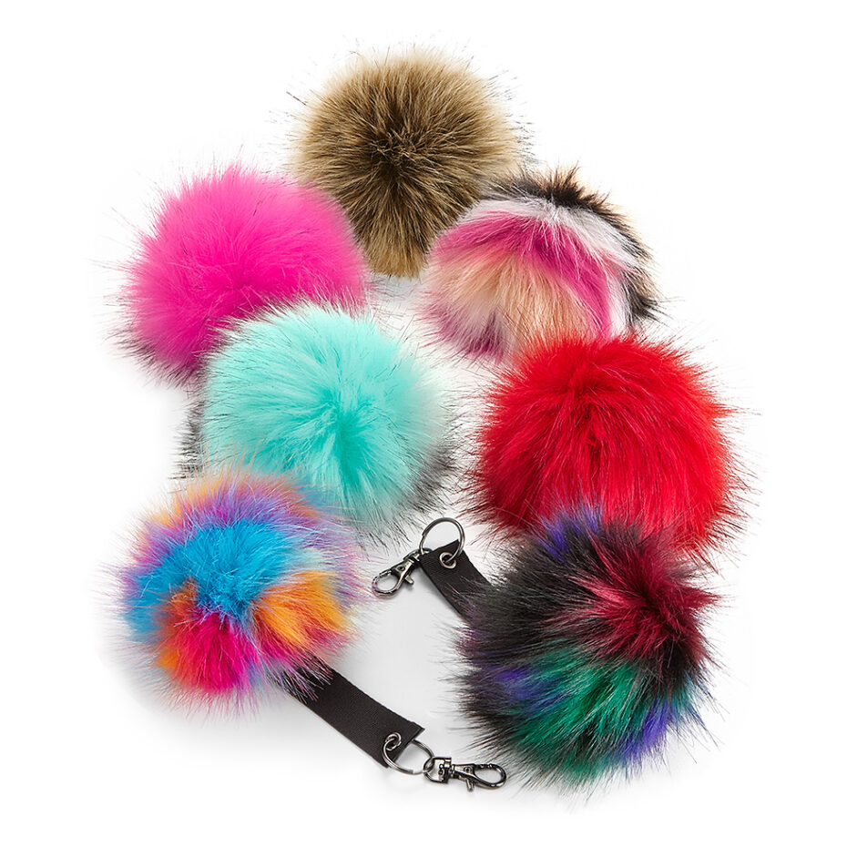 Faux Fur Pop Pom Keyring | Accessoires | Bobbles | FM Branding Gifts